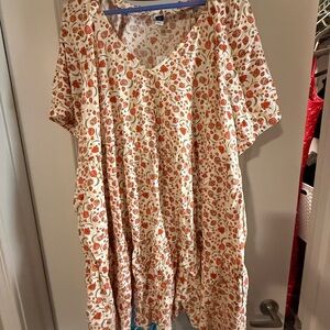 Old Navy Red and Orange Floral Mini Dress